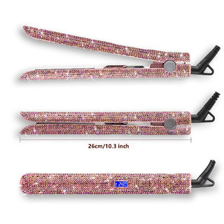 Professional Glitter Hair Flat Iron Titanium Plate Diamond Hair Straightener Crystal Hair Styling Hot Tools