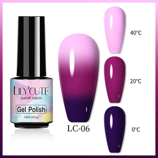 Color Changing Thermal Gel Nail Polish Winter Purpl