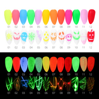 12 Color Set Phototherapy 3D Painted Glue Luminous Nail Polish